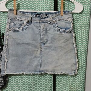 Casual Light Blue Denim Pencil Skirt